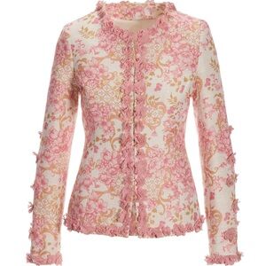 New Boston Proper Floral Pink 3D Status Print Jacket
